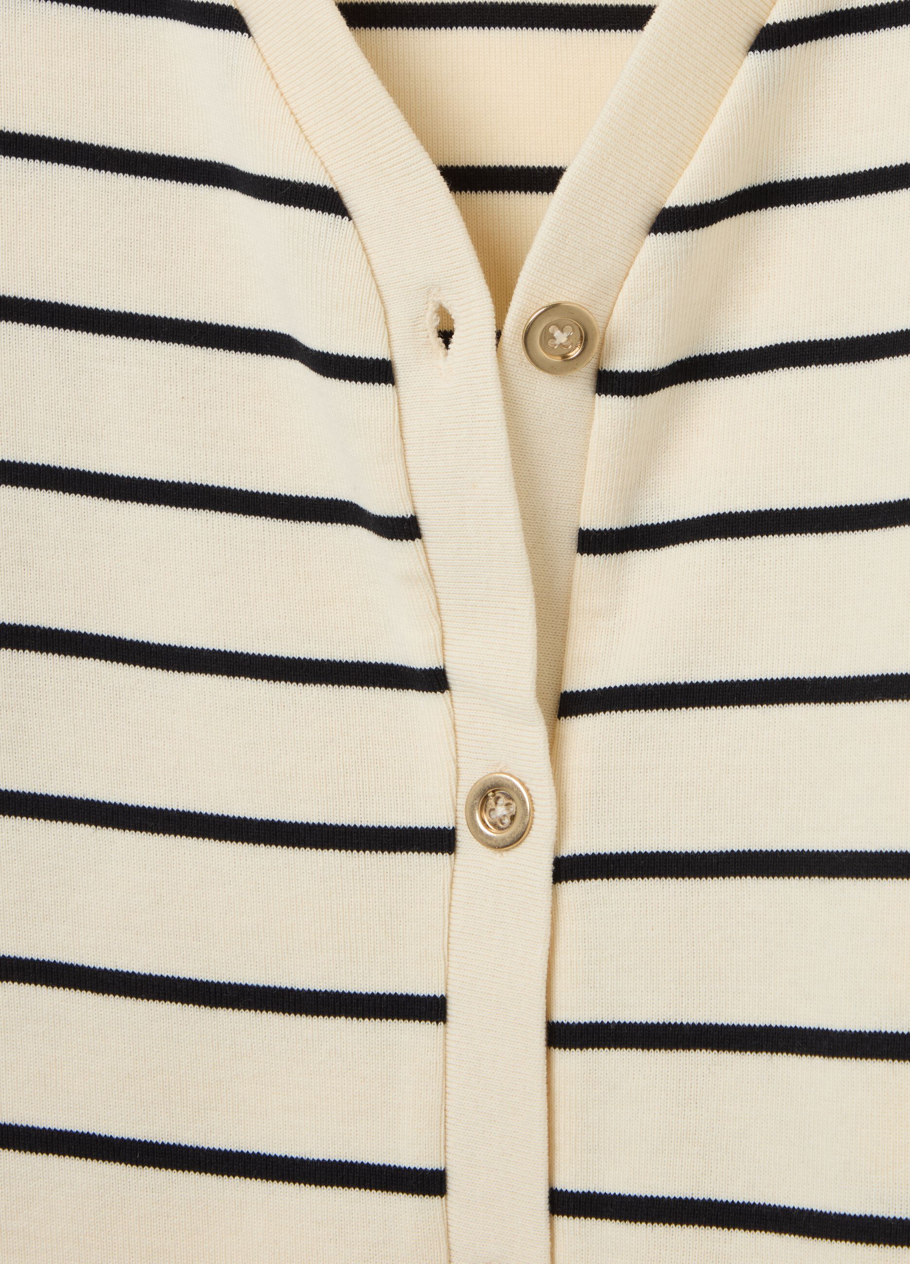 Striped cardigan with V neck