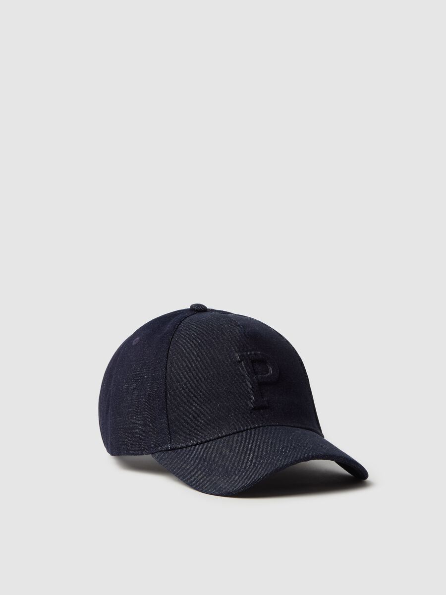 Denim baseball cap with logo_0