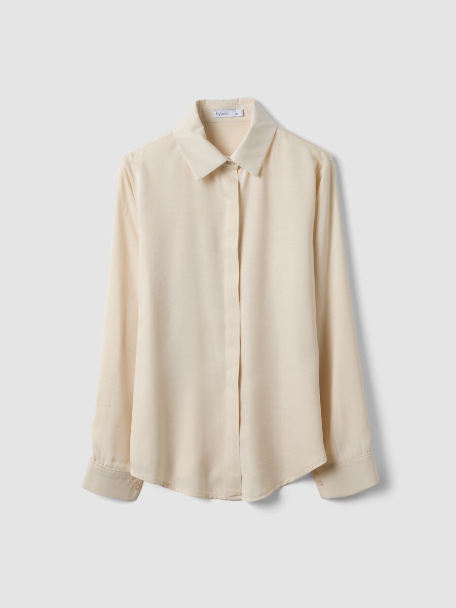 Beige viscose-blend shacket, regular fit_0