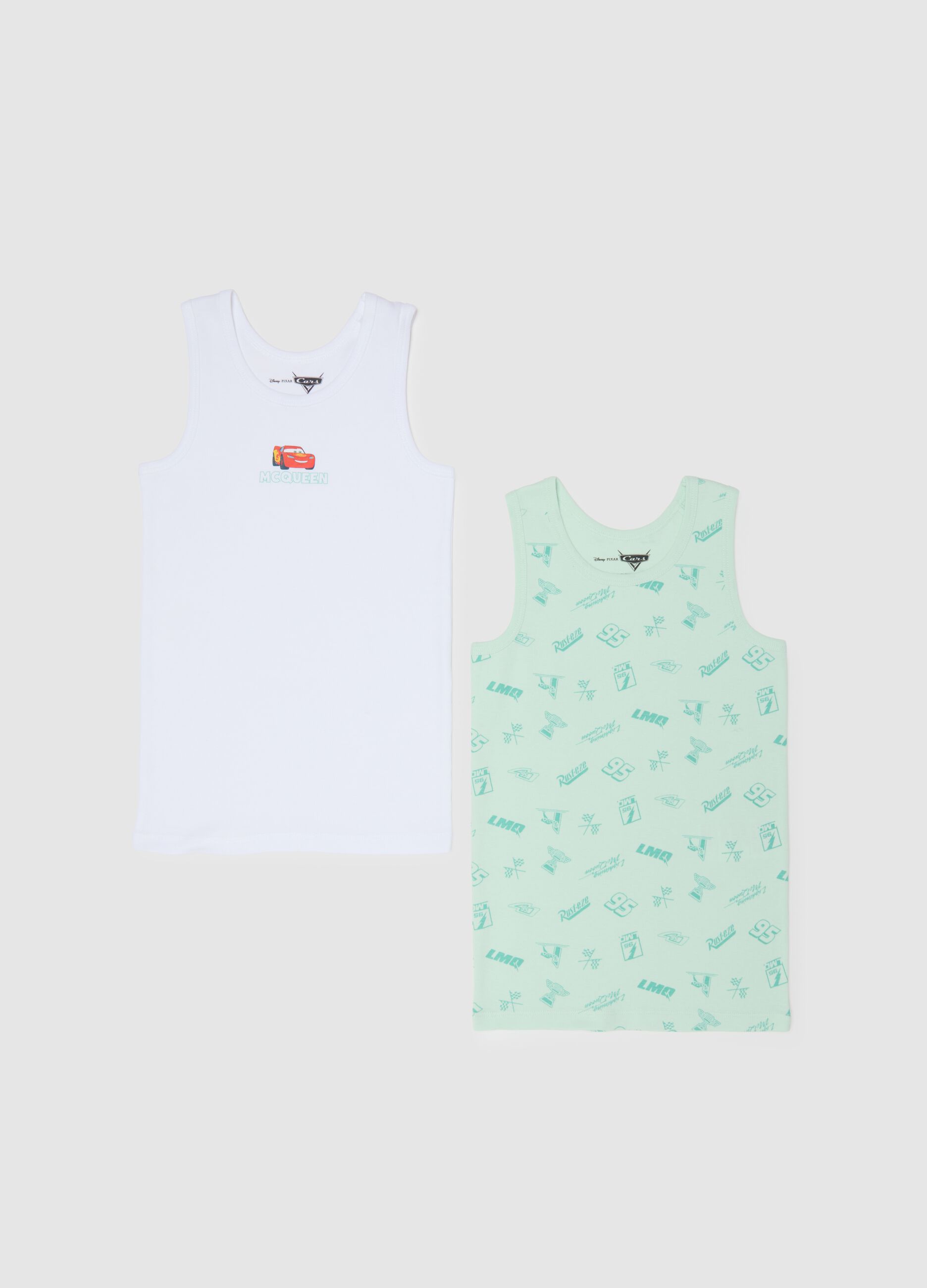 Two-pack multicolour pure cotton vests for children regular fit