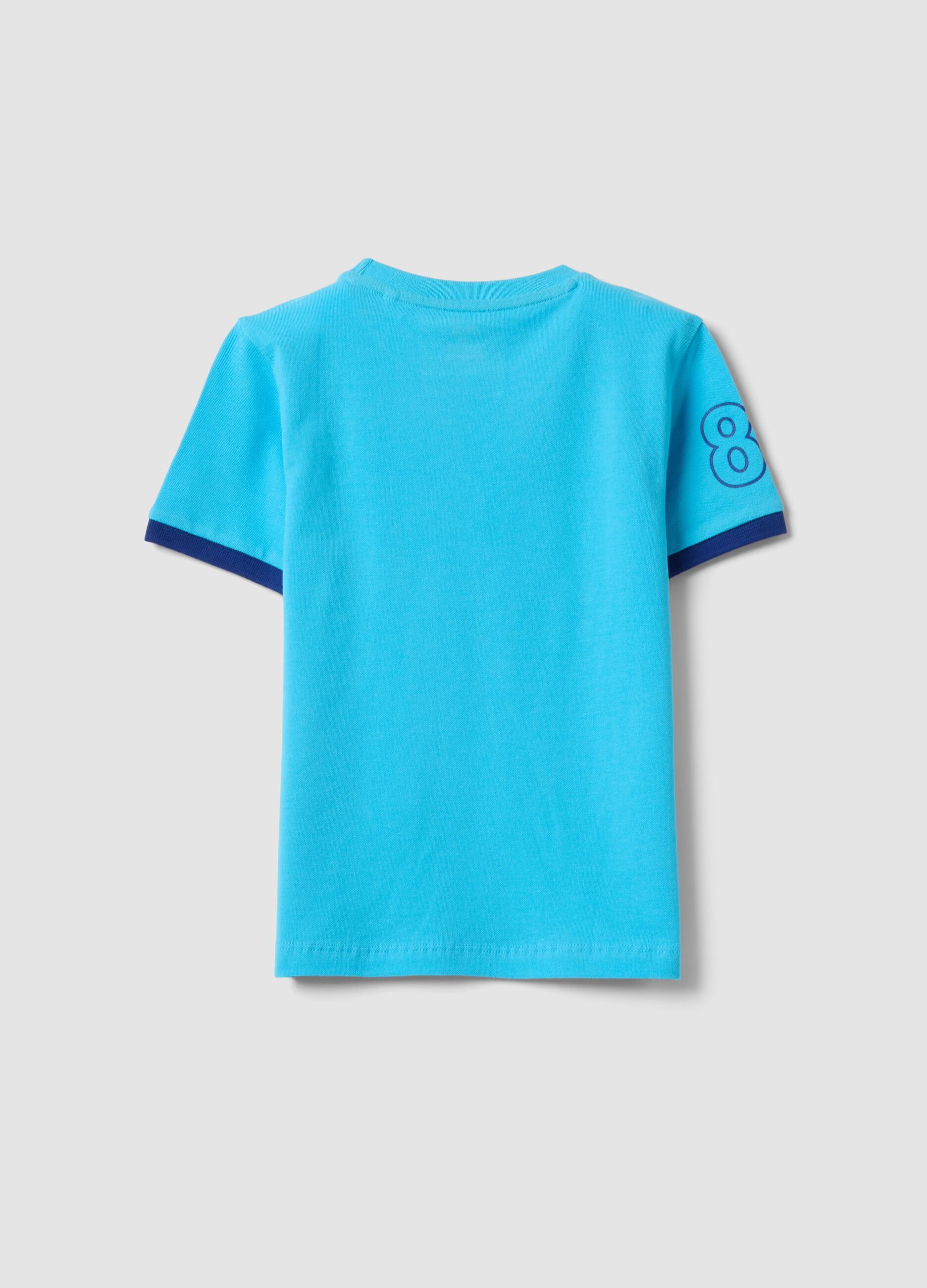 Boys&rsquo; light blue pure organic cotton T-shirt with print