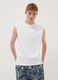 Tank top bianco in puro cotone regular fit_2