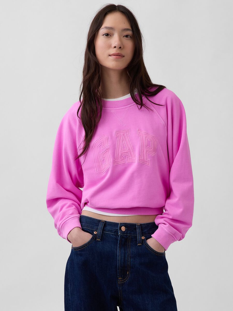 Cotton-blend crew-neck sweatshirt_0