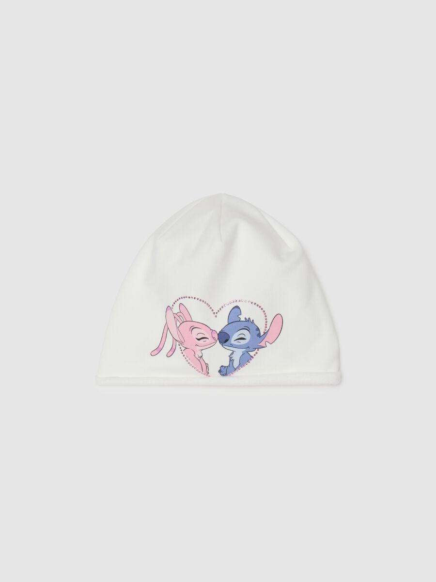 Cappello da ragazza in cotone bianco con cuore_0