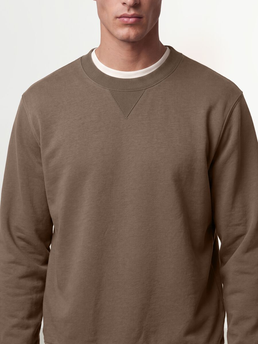 Grey crew-neck cotton-blend sweatshirt, regular fit_2