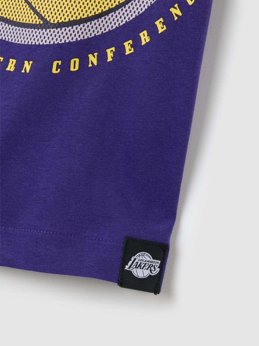 Children's pure cotton purple regular fit t-shirt with graphic logo_3