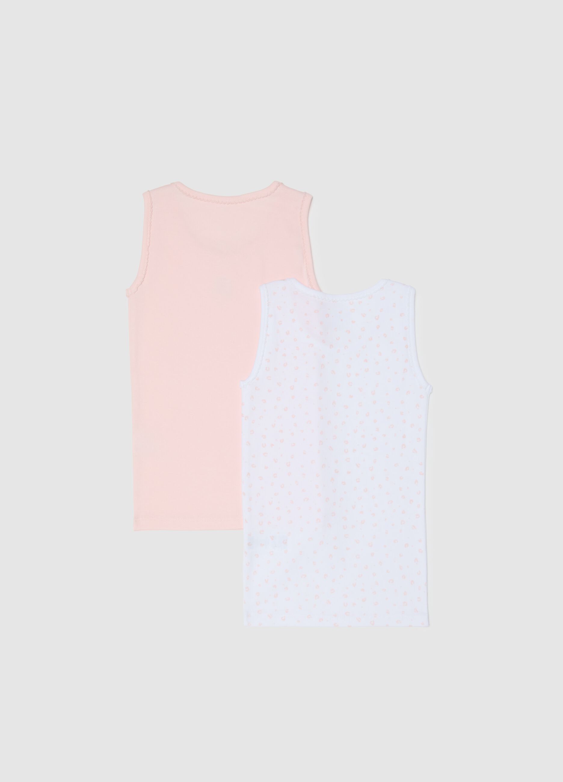 Girls' pure cotton multicolor vest twin pack