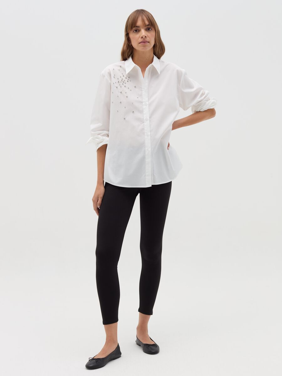 Cotton shirt with diamantés_1