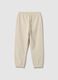 Kids' beige jogger trousers in pure cotton regular fit with logo_1