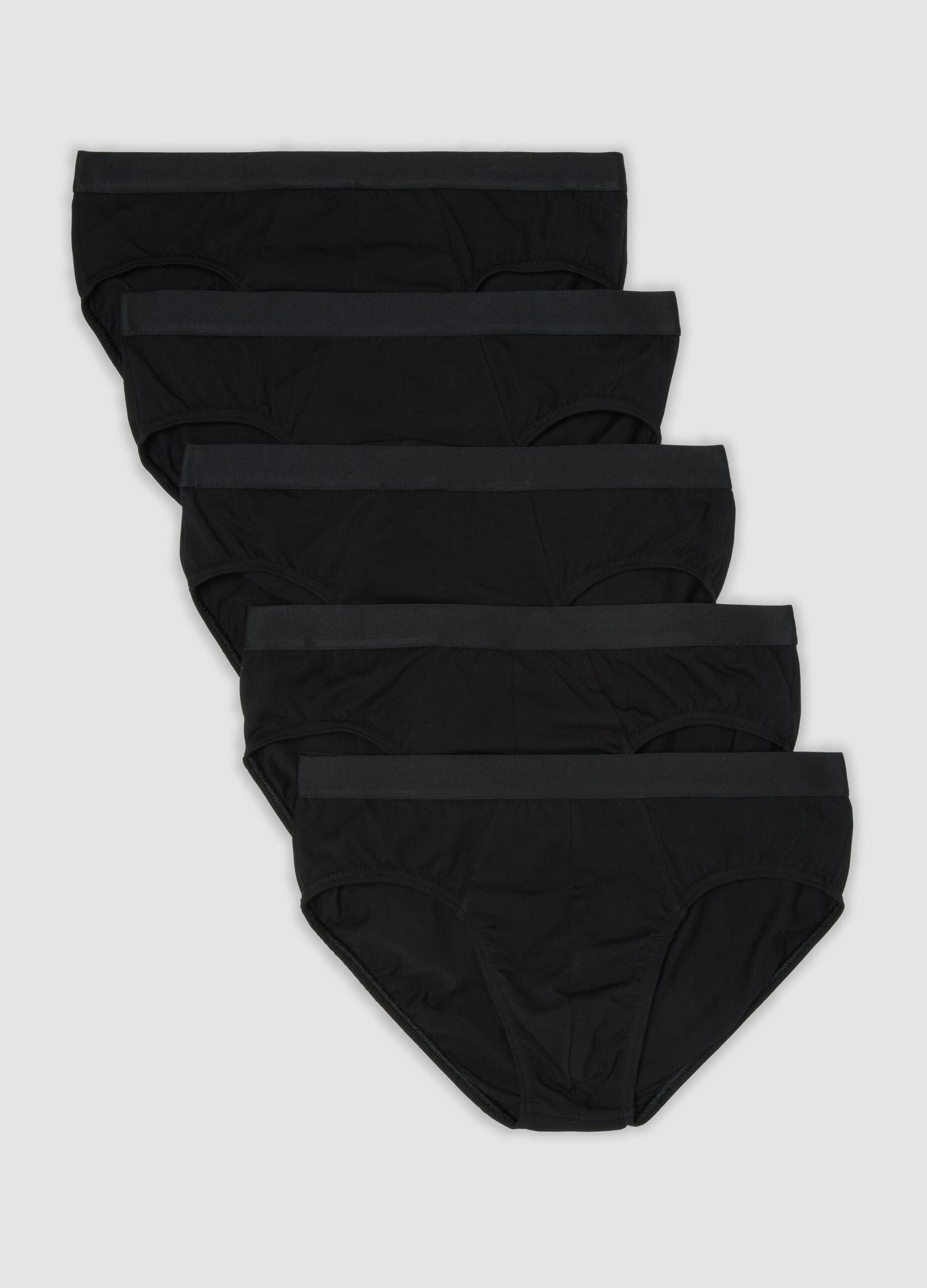 Five-pack of black stretch organic cotton briefs