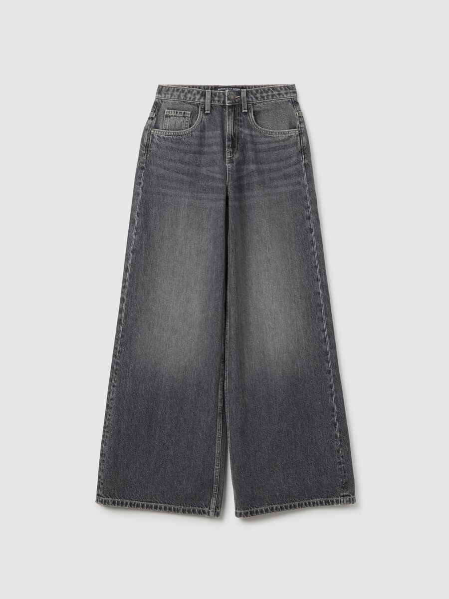 Wide-leg grey cotton trousers_4