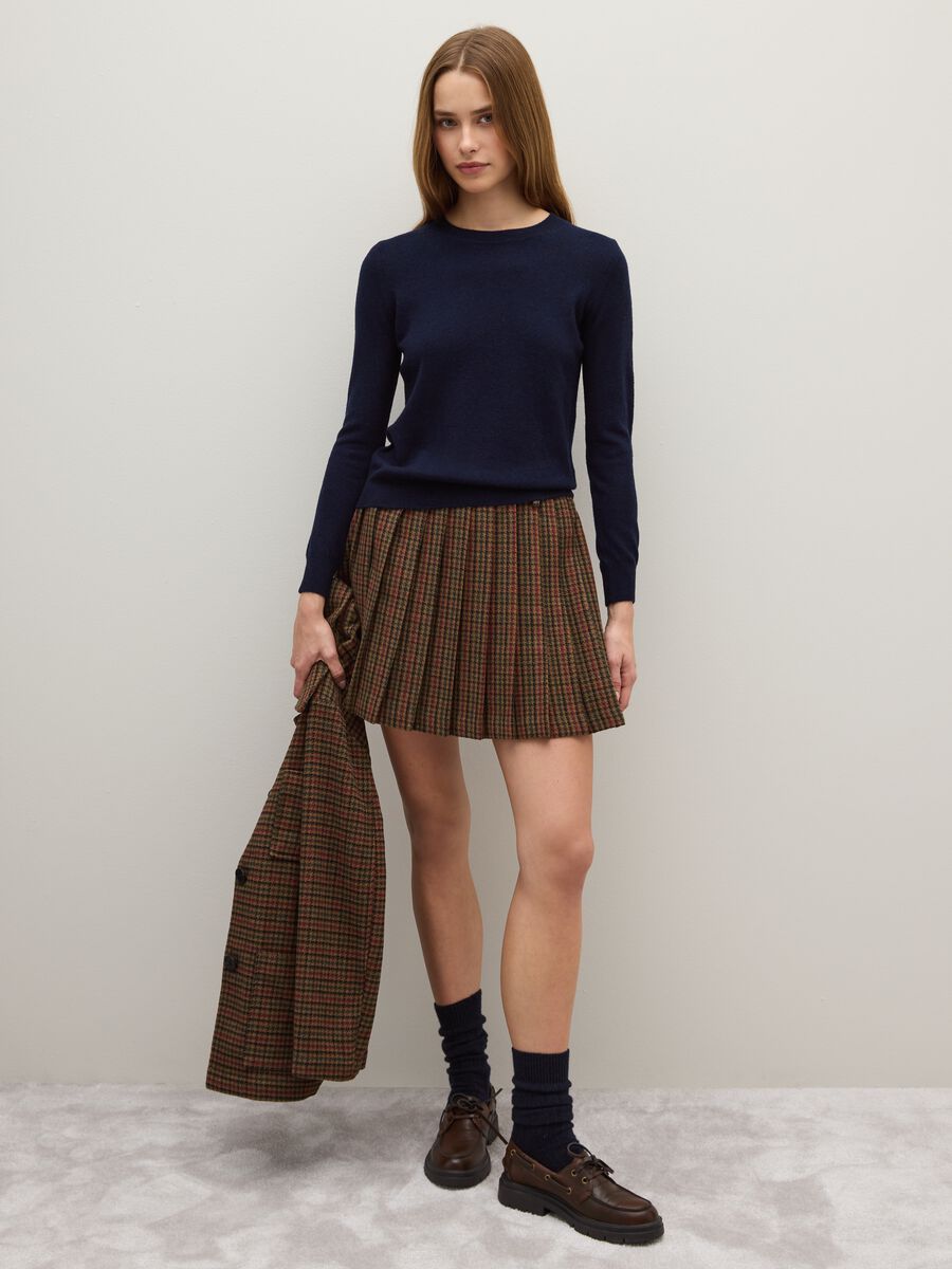 Maglione in pura lana blu regular fit_1