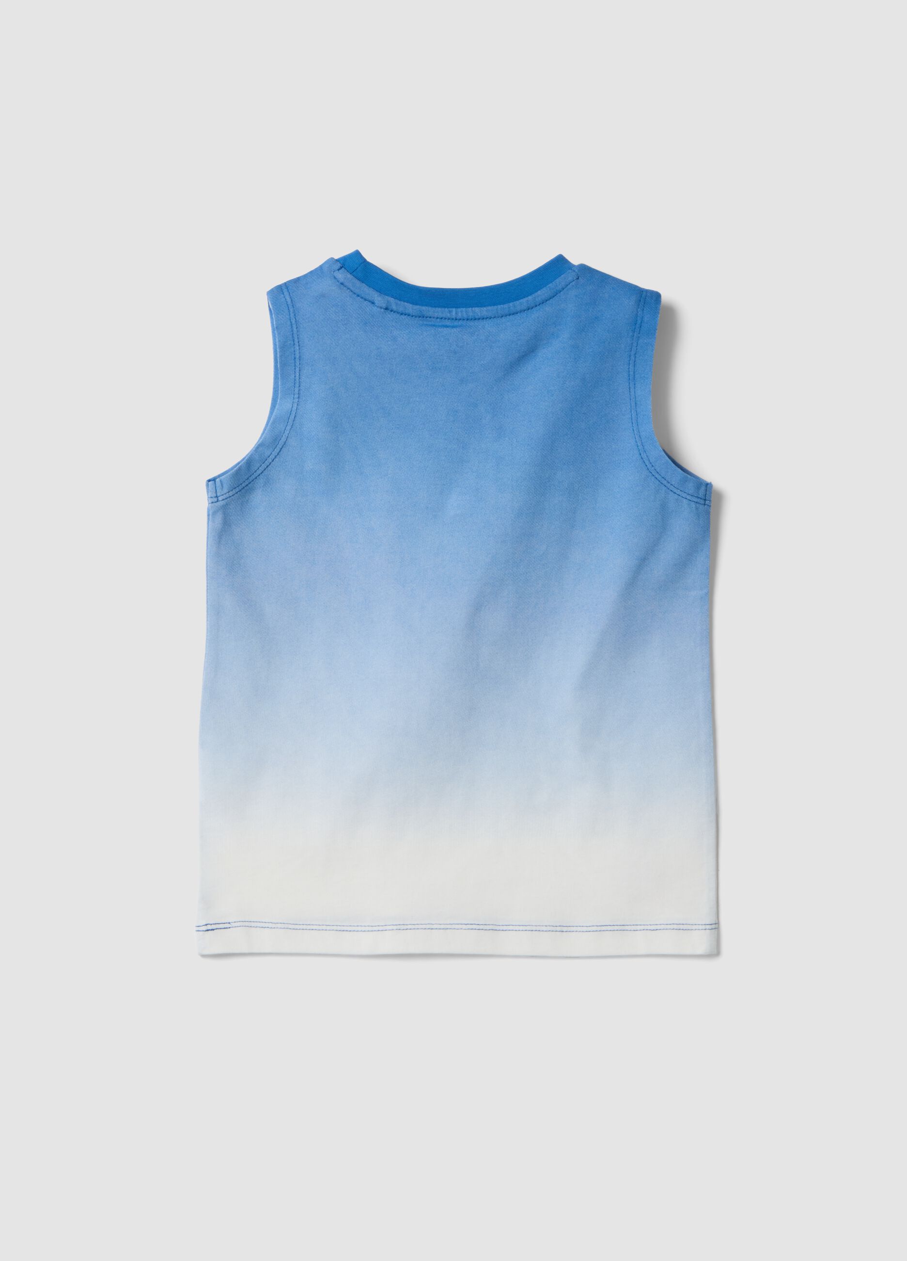 Blue ombr&eacute; pure cotton vest top