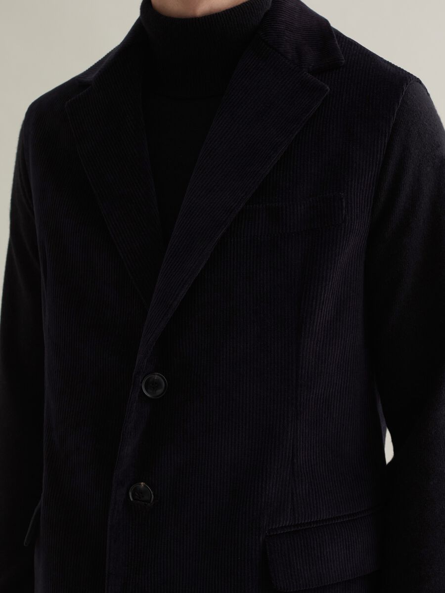 Long double-breasted gilet in corduroy_2