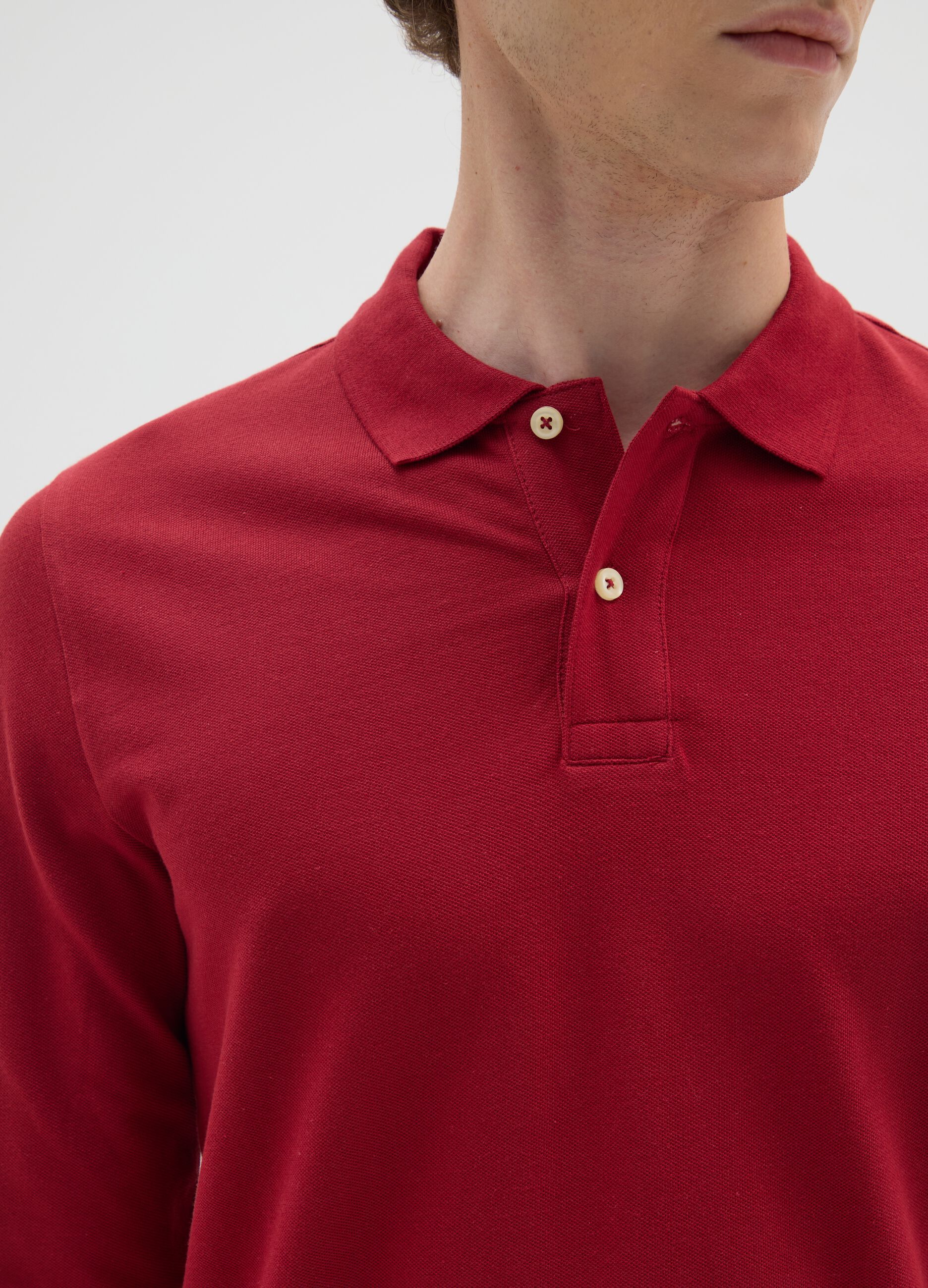 Red regular fit pure cotton polo