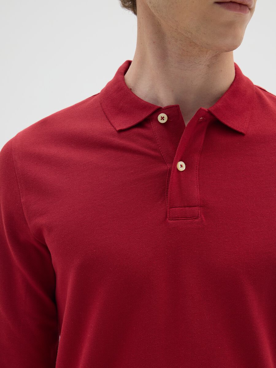 Red regular fit pure cotton polo_2
