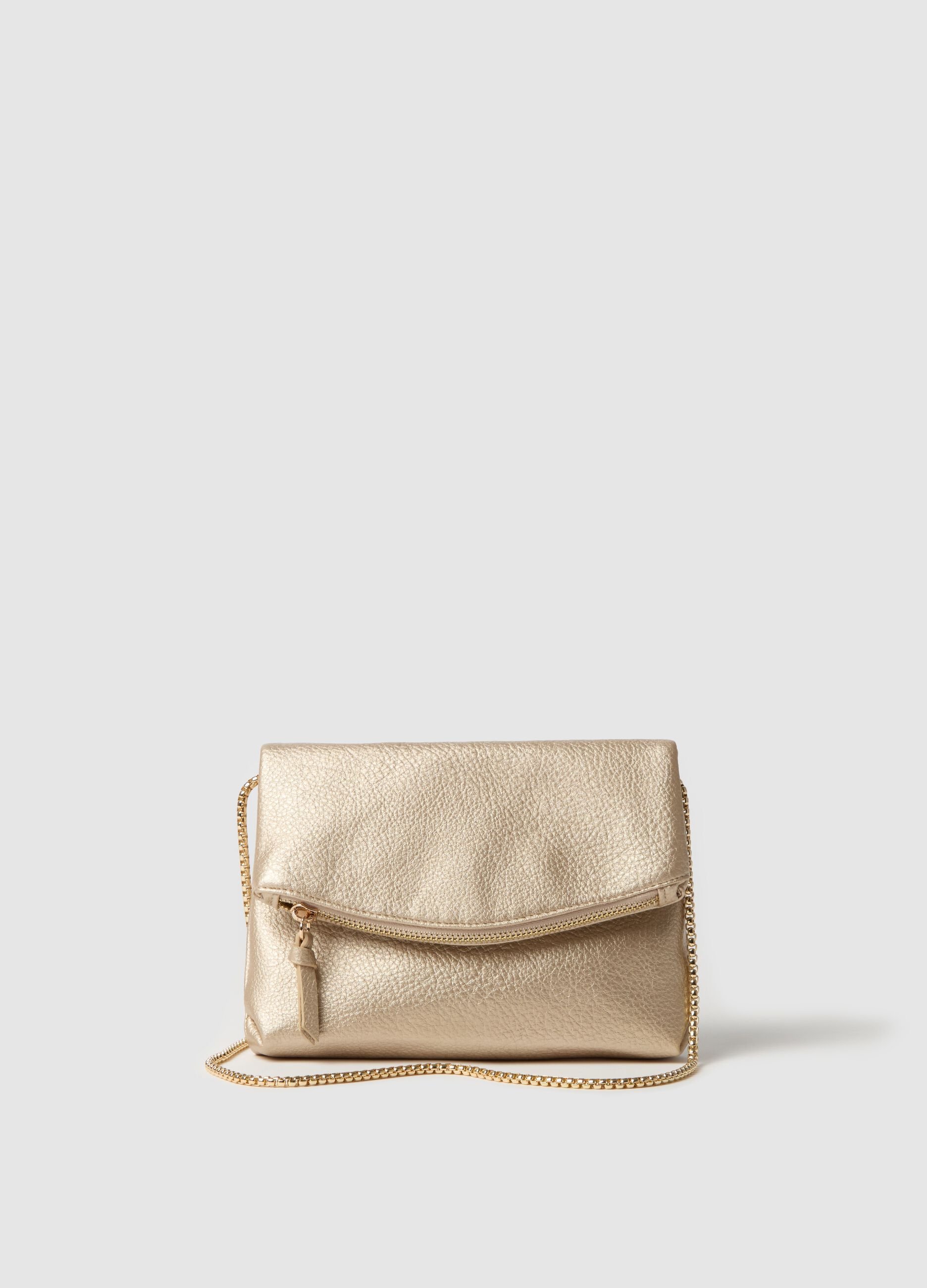 Borsa effetto metallizzato con tracolla