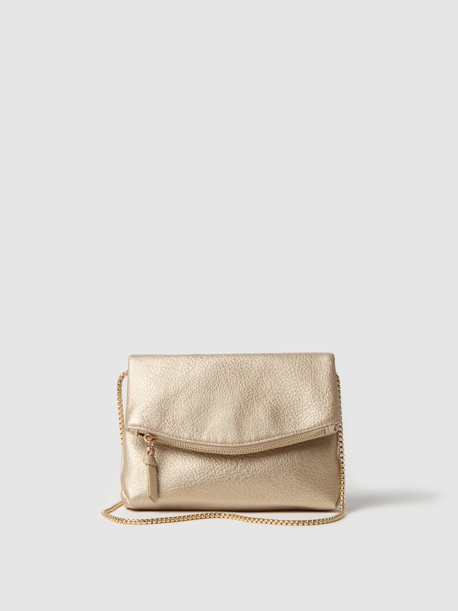 Metallic-effect bag with shoulder strap_0
