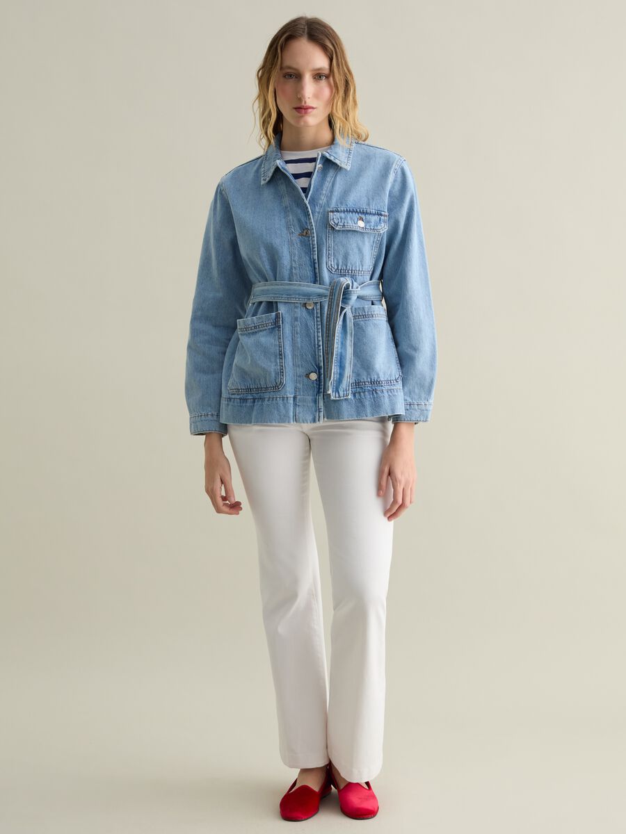 Denim shacket with belt_1