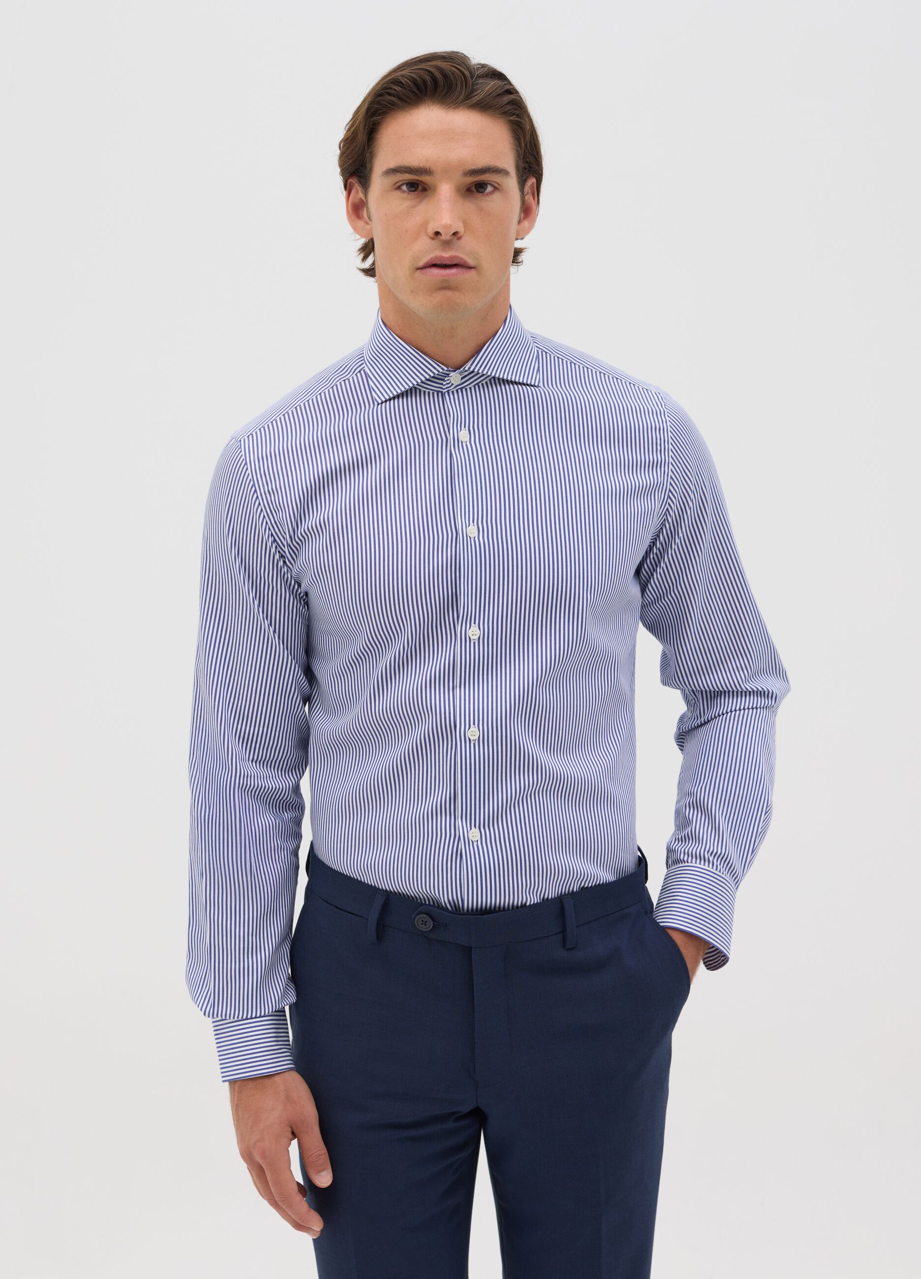 Camicia slim fit a righe easy iron