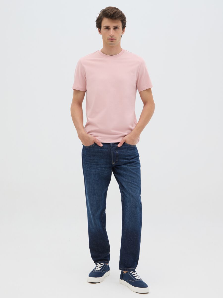 Men's pure cotton pink T-shirt regular fit_1
