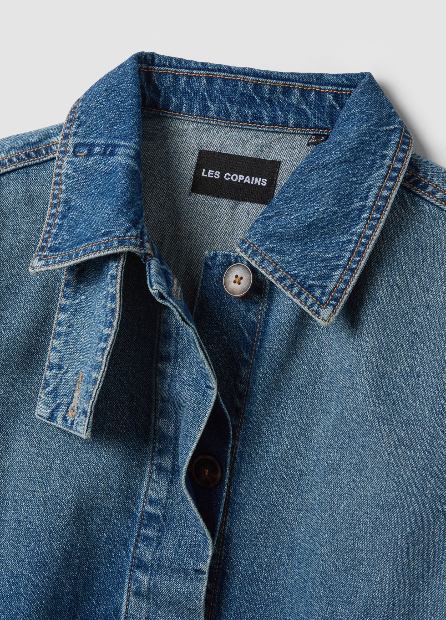 Blue oversized pure-cotton denim jacket