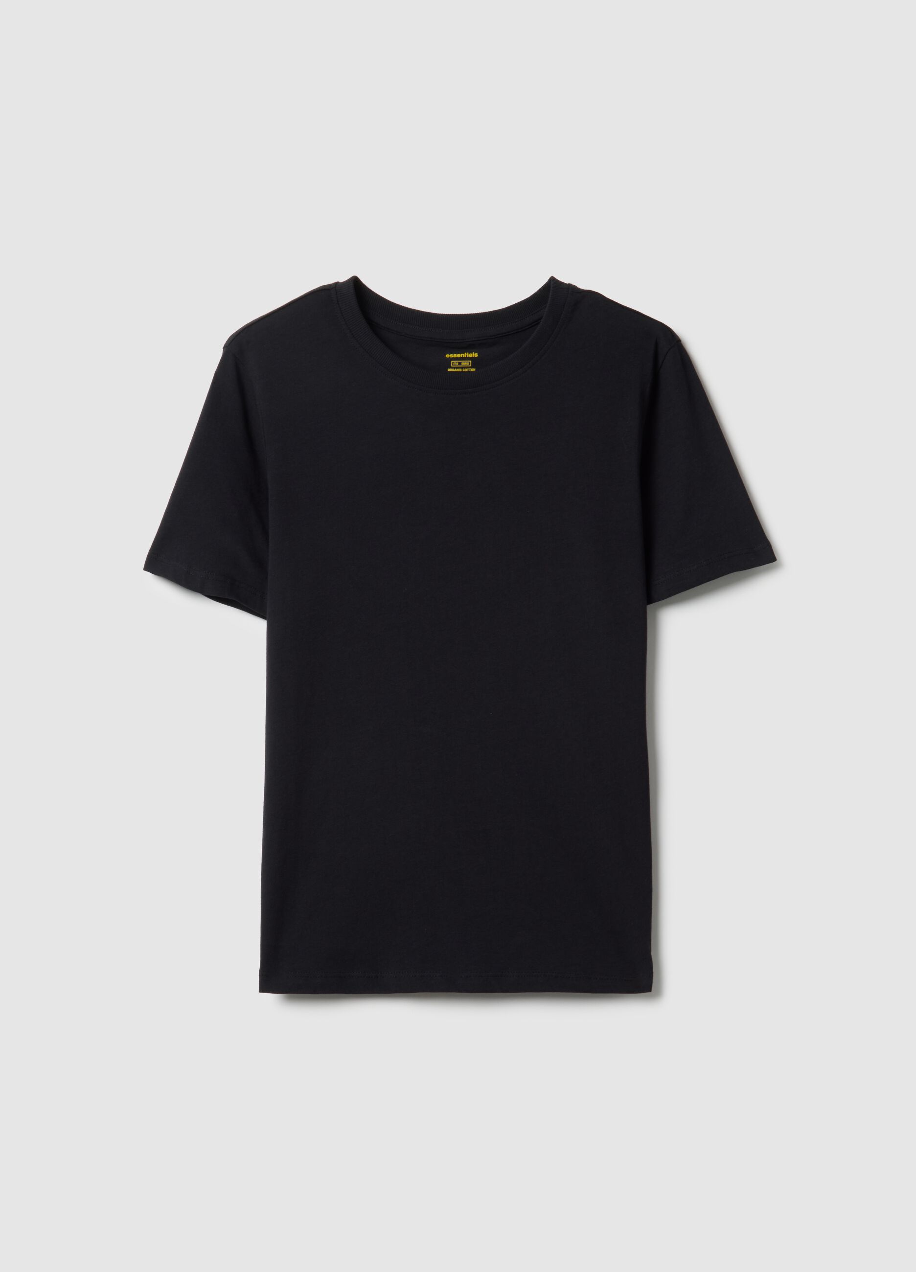 Black pure cotton regular fit T-shirt