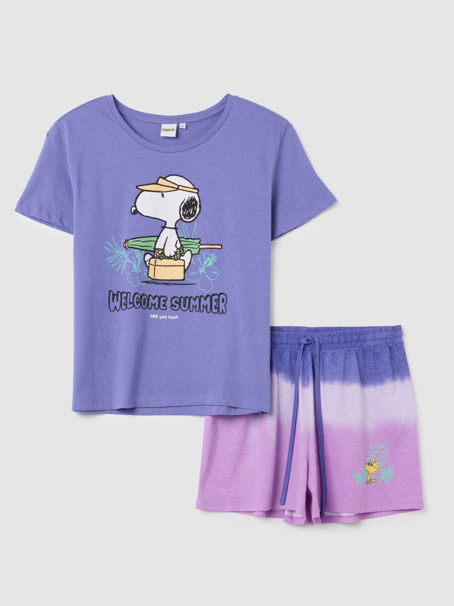 Women's pure cotton purple pyjama set regular fit with Snoopy print_0