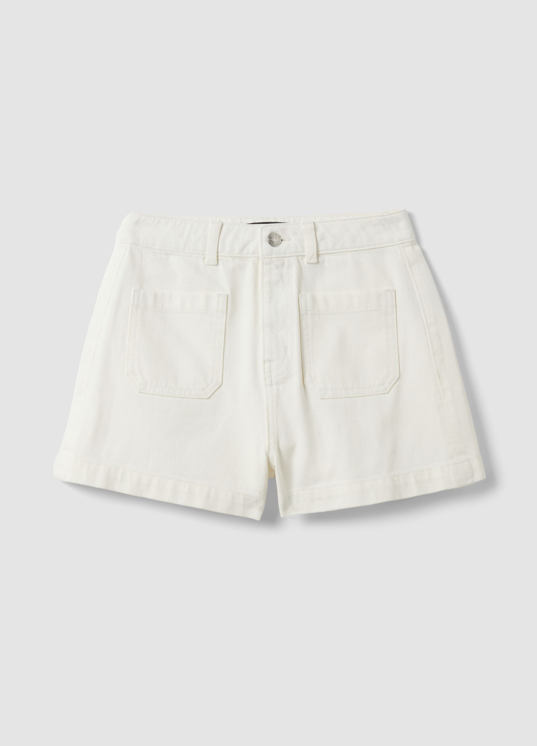 White pure cotton Bermuda shorts