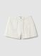 White pure cotton Bermuda shorts_0