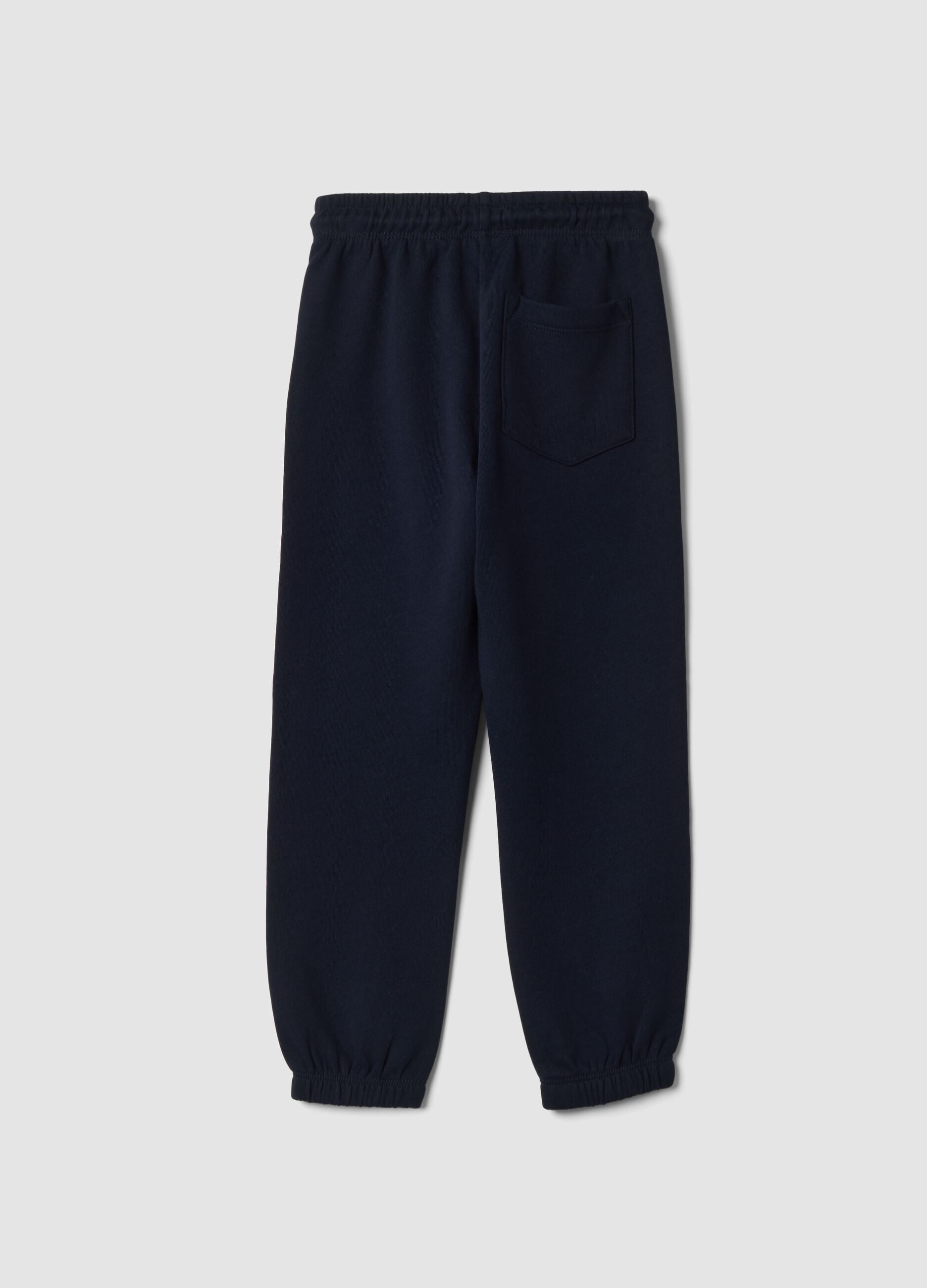 Pantaloni jogger blu in puro cotone organico