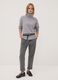Grey regular-fit trousers with chevron pattern_0