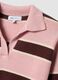 Pink striped viscose-blend polo-collar jumper, regular fit_1