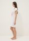 Camicia da notte bianca in puro cotone organico regular fit con fiore_1
