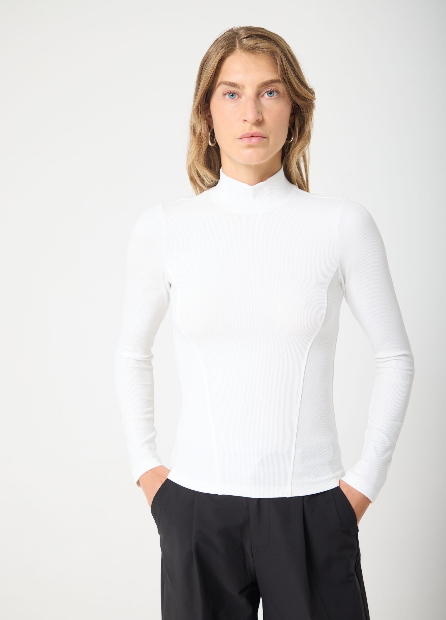 Mock Neck Long Sleeve T-shirt ALTAVIA STUDIO