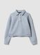 Grey cotton-blend polo with all-over rhinestones, regular fit_4