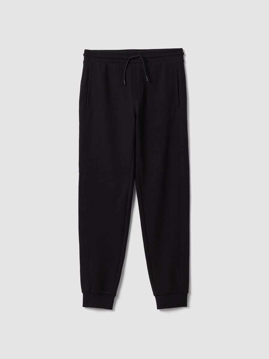 Black organic cotton jogger trousers_4
