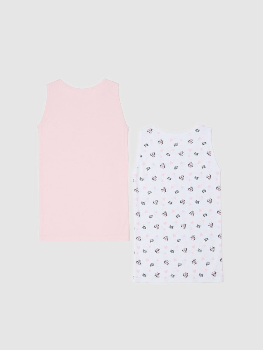 Two-pack organic cotton vests with Minnie Mouse print_1