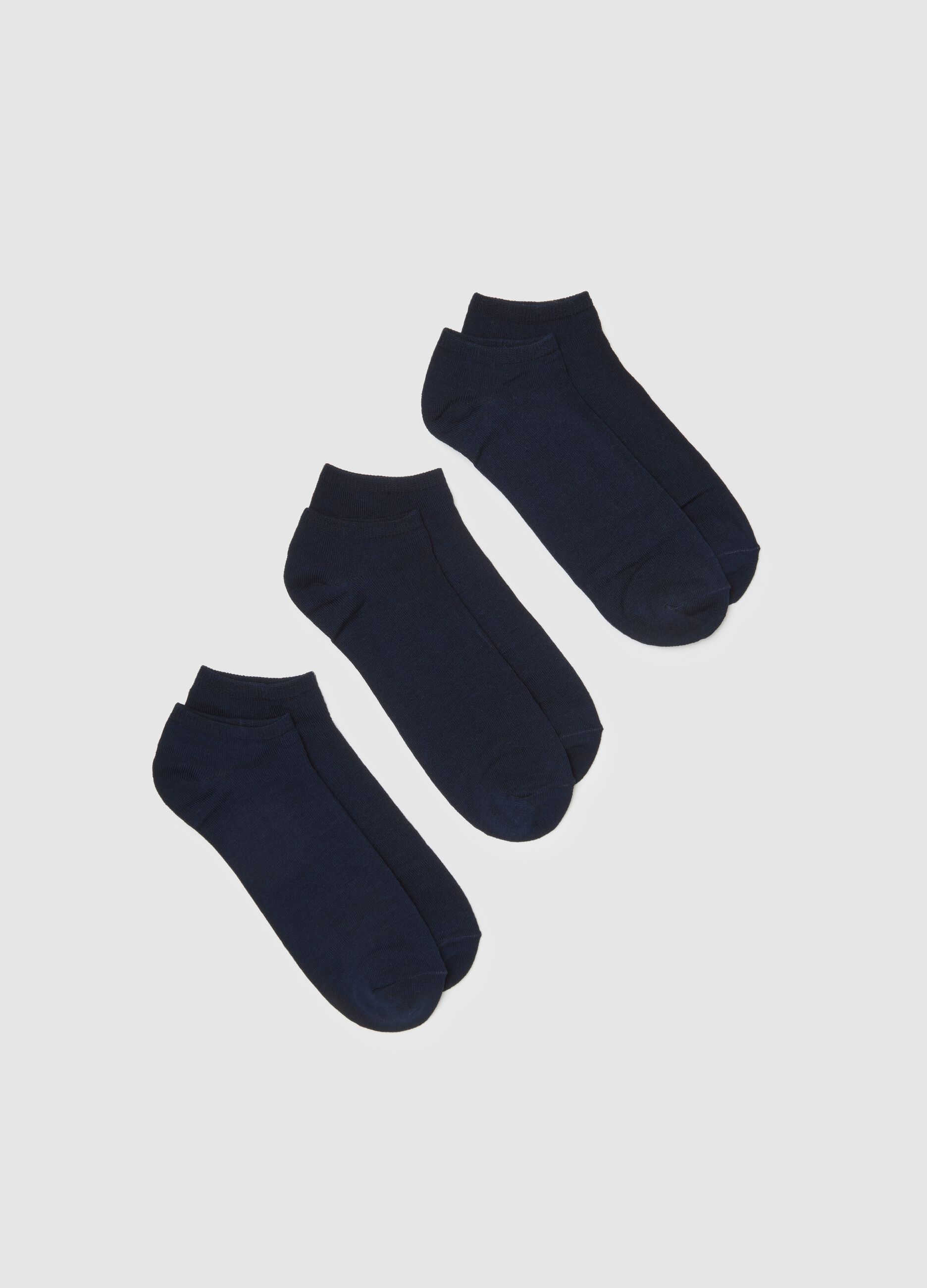Blue Cotton Blend Socks Set