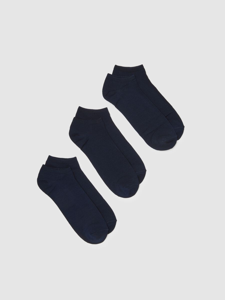 Blue Cotton Blend Socks Set_0