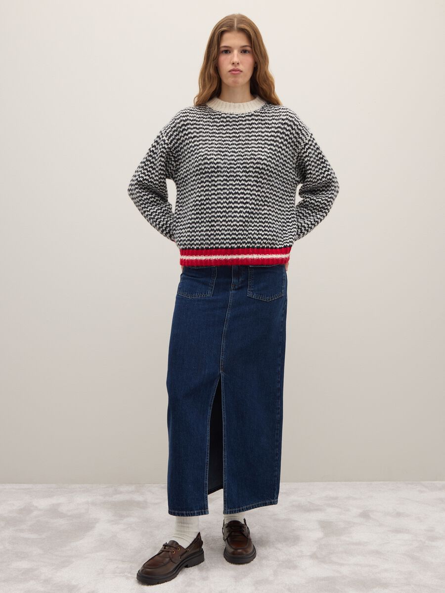 Multicolour striped regular fit sweater_2