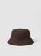 Brown reversible cotton-blend hat_0