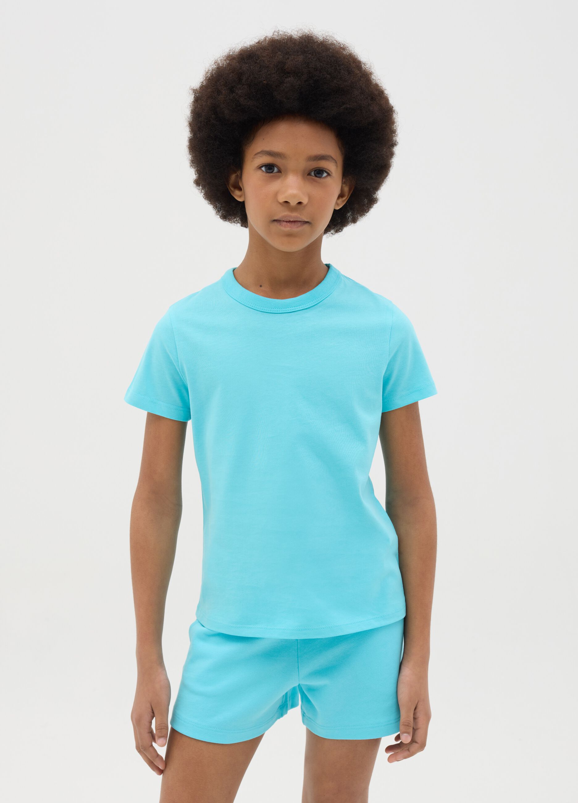 T-shirt Essential azzurra in cotone organico