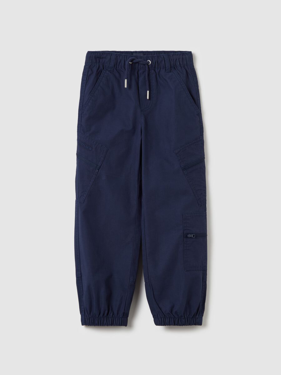 Parachute joggers in cotton canvas_0