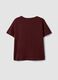 Red pure cotton T-shirt with floral print, regular fit_1