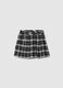 Black checkered skirt for girls with adjustable belt_3