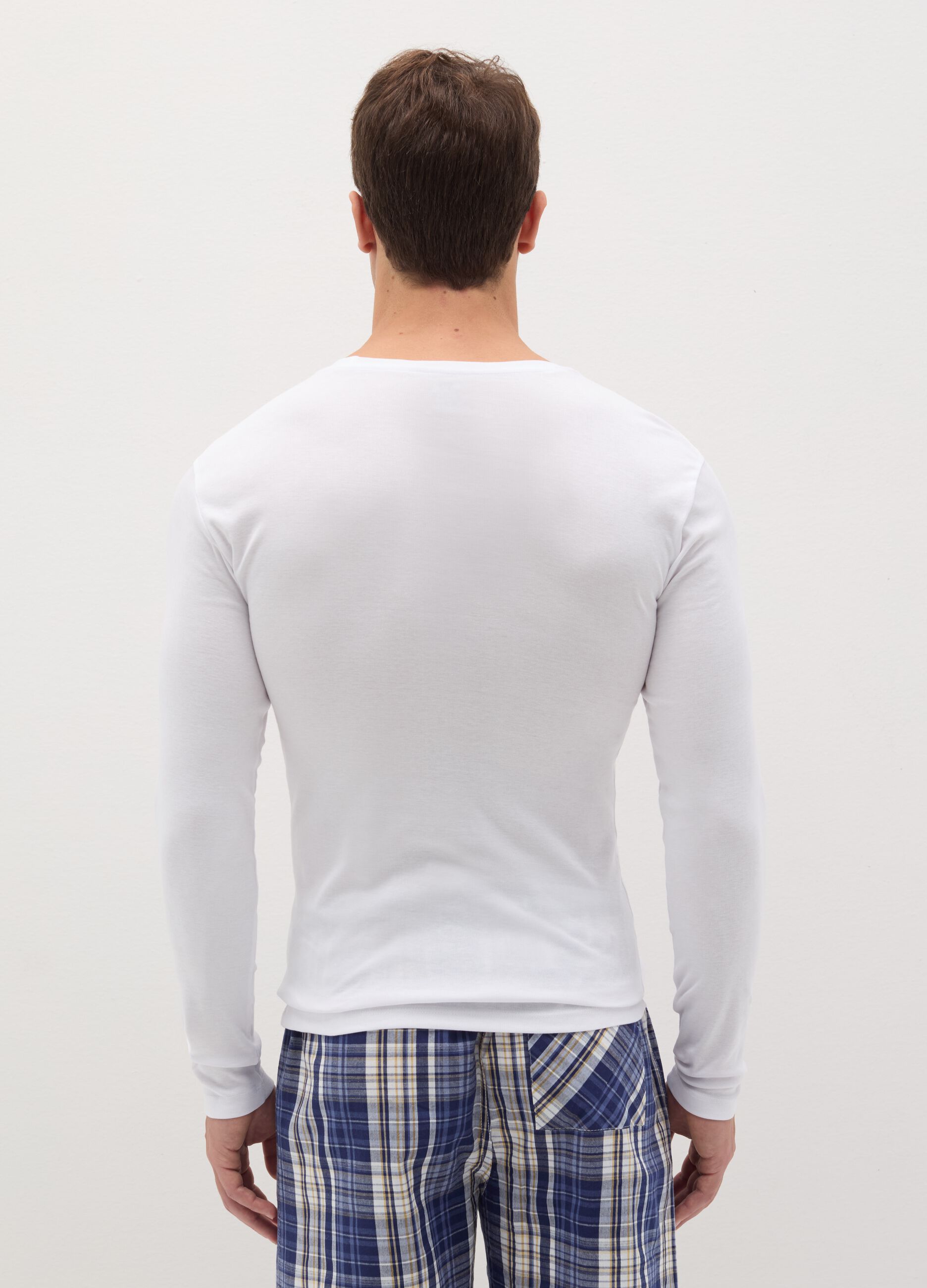 Long-sleeved undershirt in organic cotton