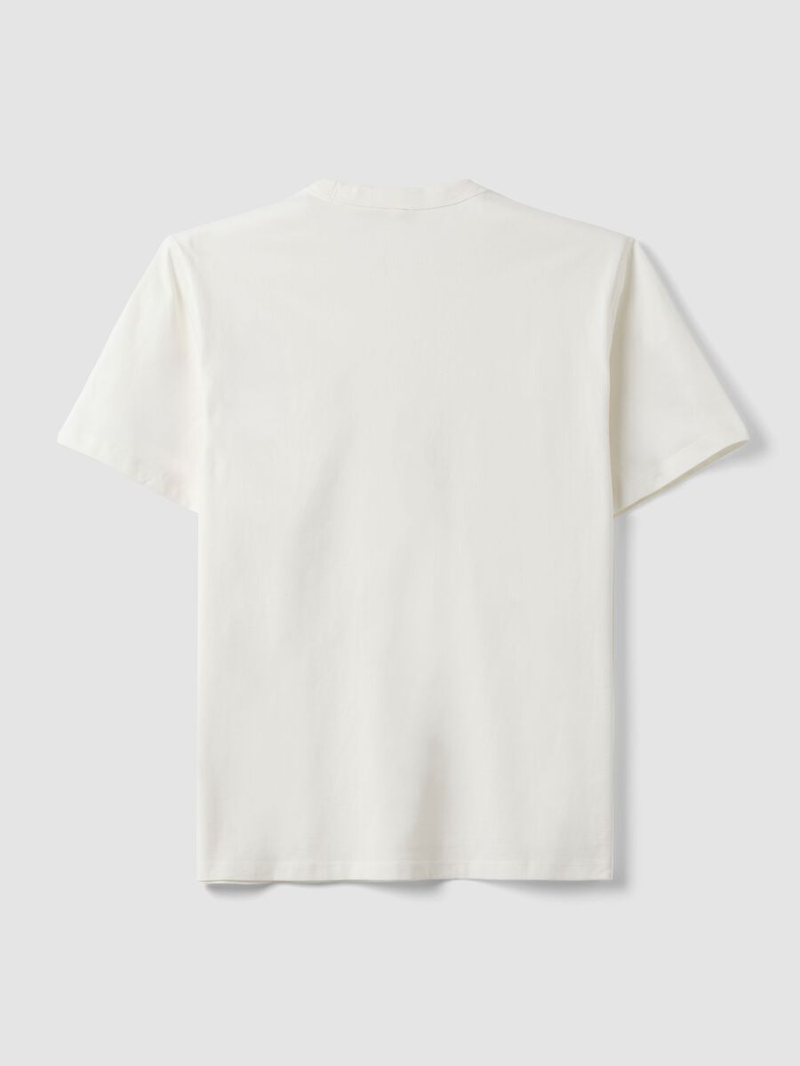 T-shirt bianca in puro cotone a girocollo relaxed fit_2