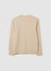 Boys' beige pure cotton sweatshirt with relaxed fit_4