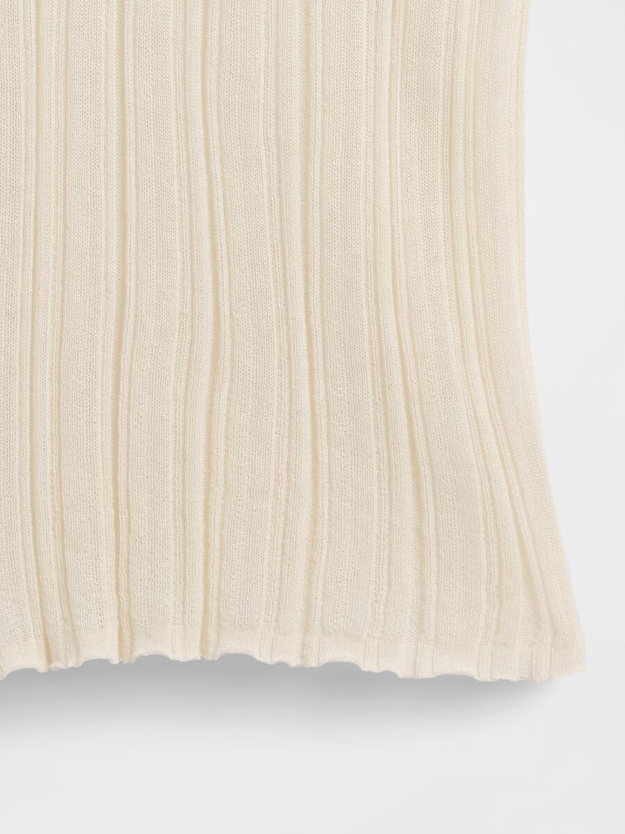 Maglione bianco con trasparenze a maniche lunghe_5